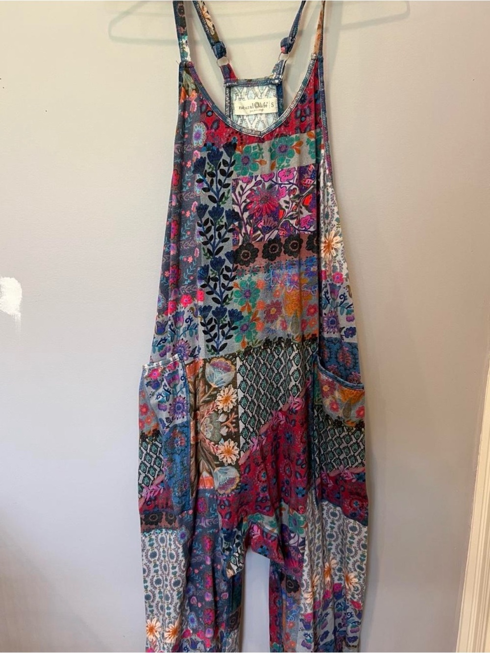 NATURAL LIFE Multicolor Floral & Paisley Patchwork Jumps with Adjustable Straps